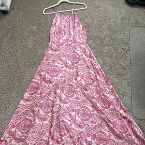 Vici Pink and White Maxi Dress